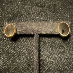𝅺ronci black onyx gold filled screw back earrings